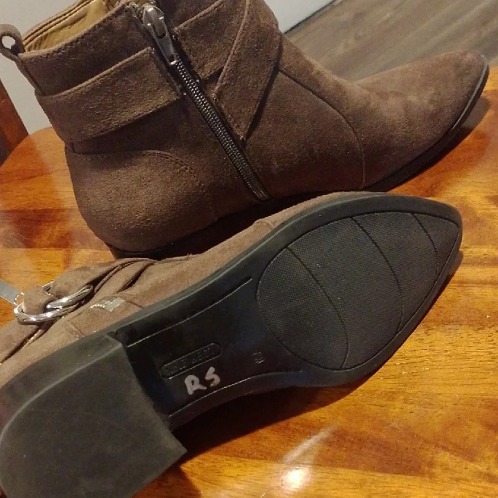 Nine West Brown Ankle Booties with Decorative Straps